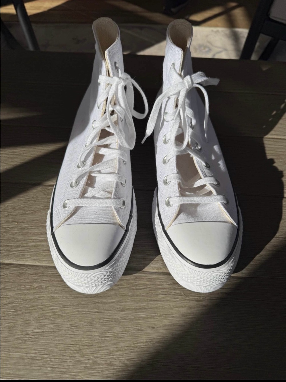High-Top Canvas Sneakers in White - Women's